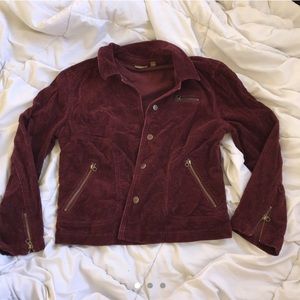 vintage chic maroon corduroy moto jacket! ✨